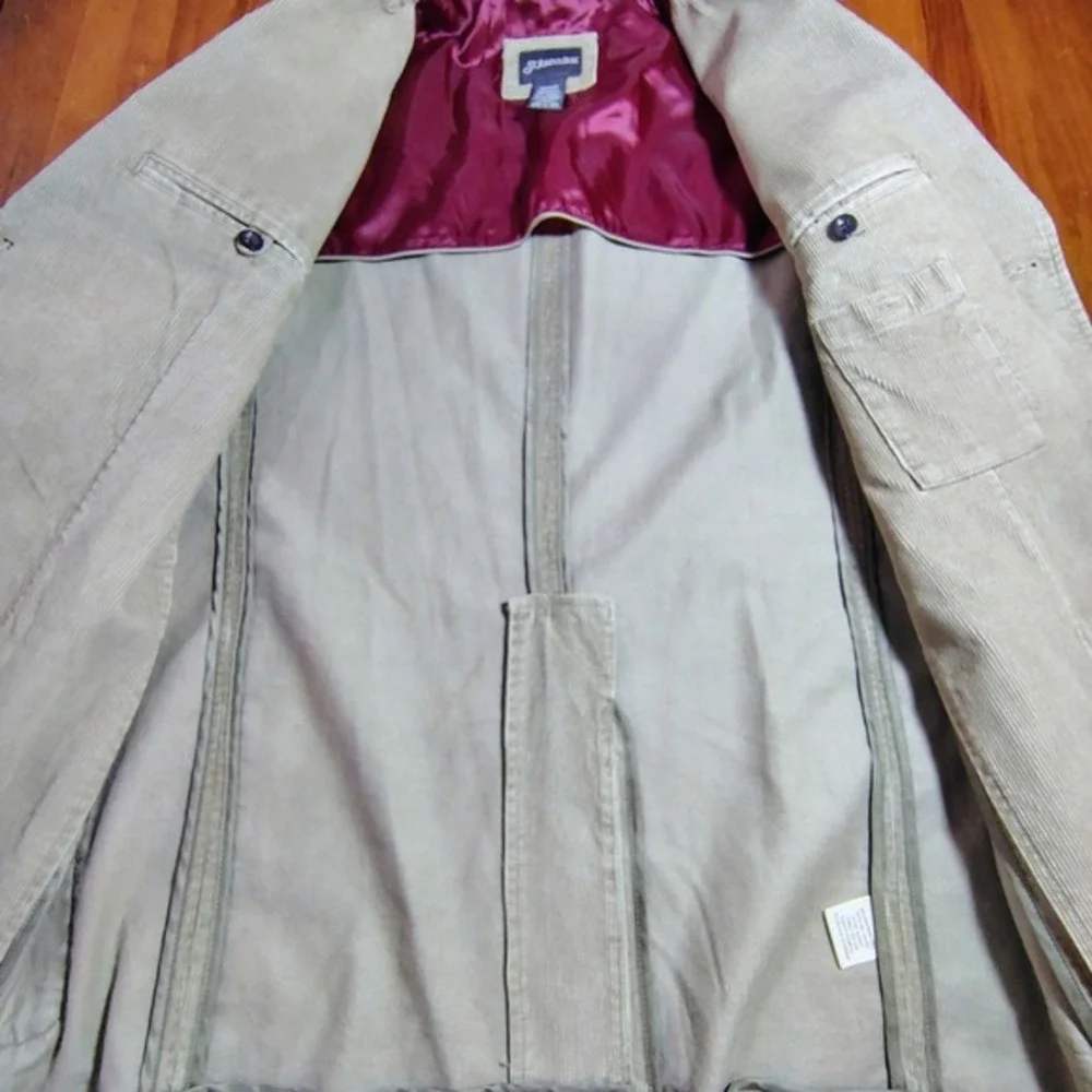 St Johns‎ Bay Mens M Corduroy Blazer Tan Cotton Dark Academia Preppy Sport Coat